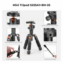 Statyw K&F Concept S225A1 z głowicą kulową BH-25